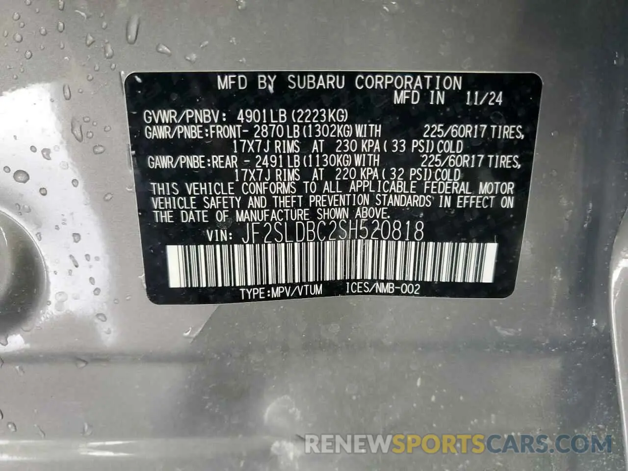 13 Фотография поврежденного автомобиля JF2SLDBC2SH520818 SUBARU FORESTER 2025