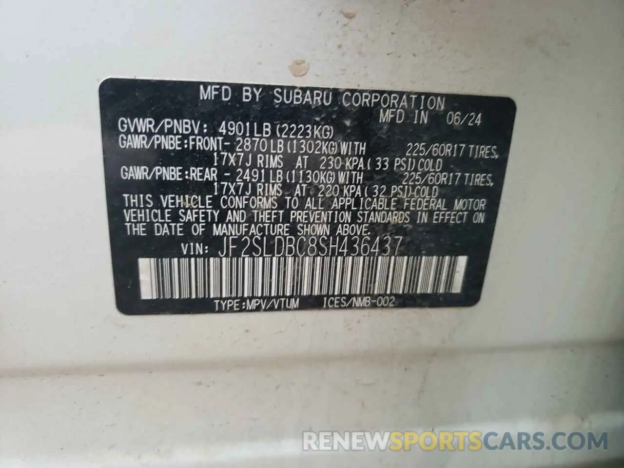 13 Фотография поврежденного автомобиля JF2SLDBC8SH436437 SUBARU FORESTER 2025