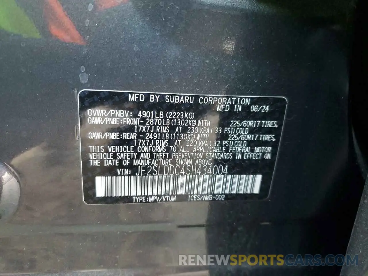 15 Photograph of a damaged car JF2SLDDC4SH434004 SUBARU FORESTER 2025