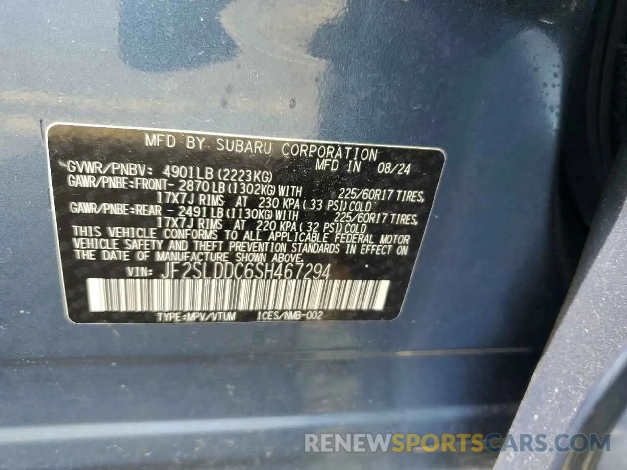 14 Фотография поврежденного автомобиля JF2SLDDC6SH467294 SUBARU FORESTER 2025