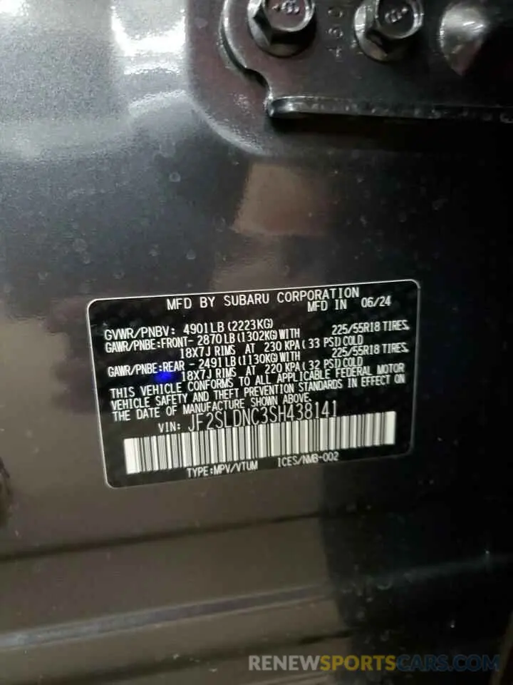 15 Photograph of a damaged car JF2SLDNC3SH438141 SUBARU FORESTER 2025