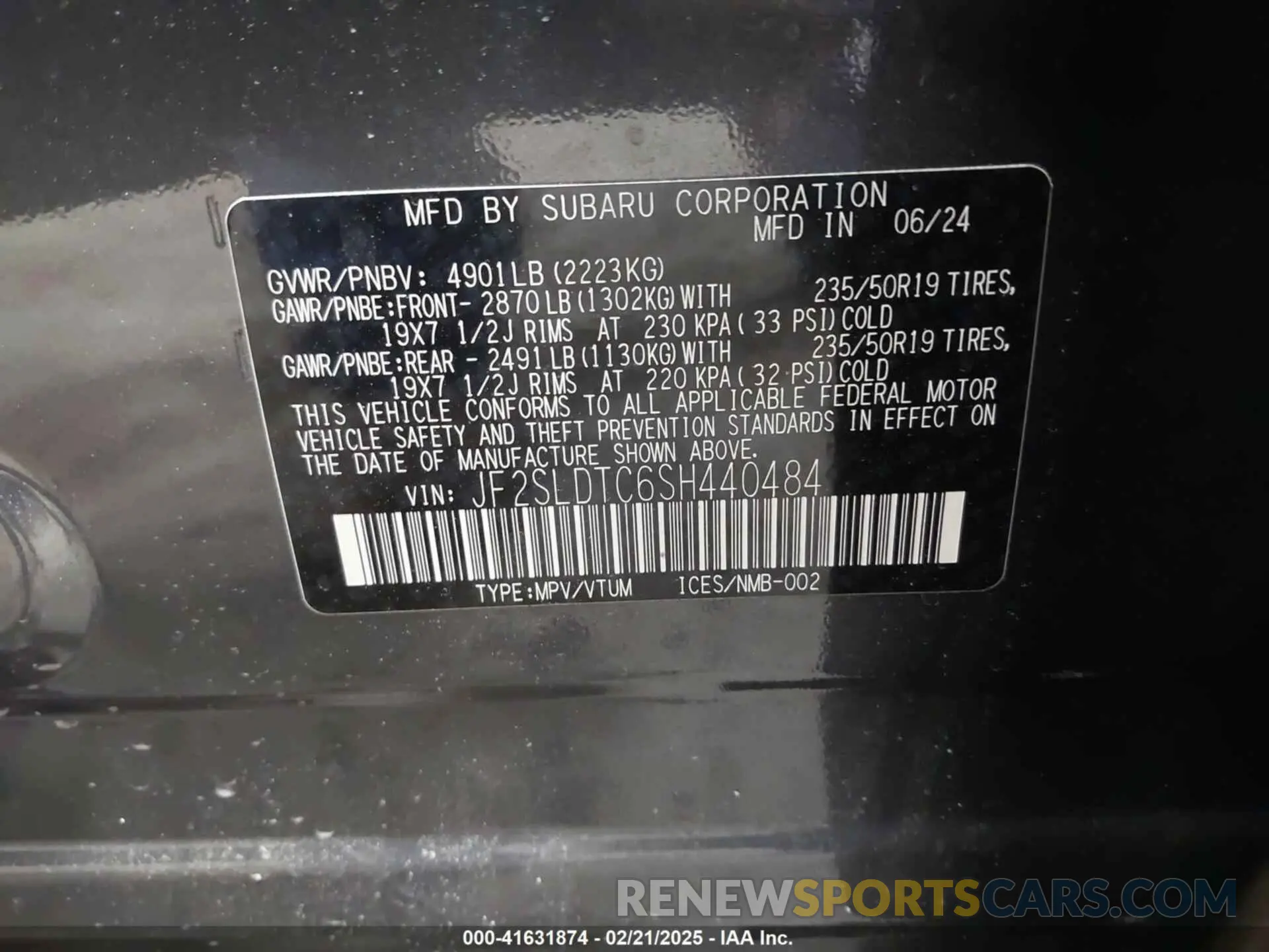 9 Photograph of a damaged car JF2SLDTC6SH440484 SUBARU FORESTER 2025