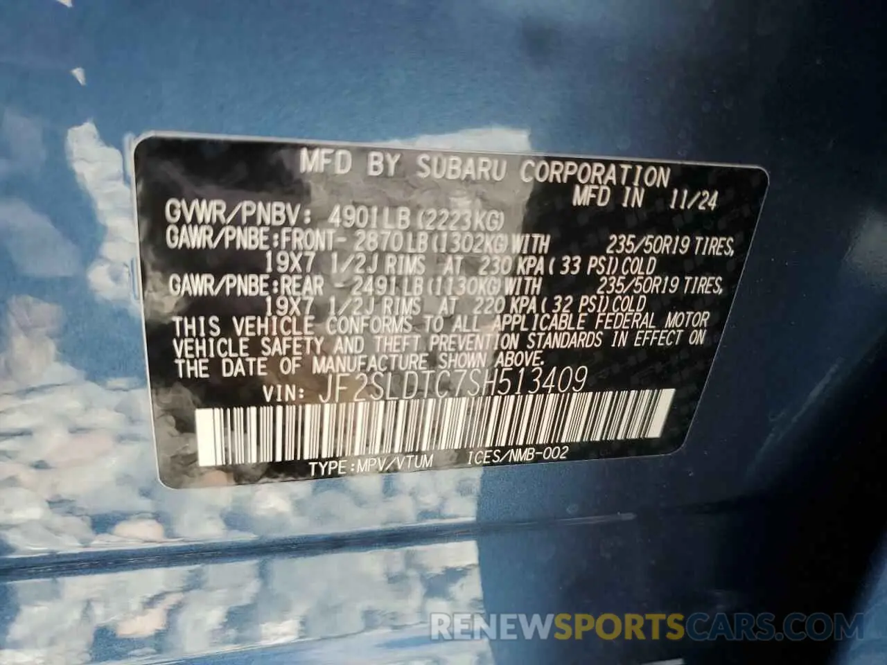 14 Фотография поврежденного автомобиля JF2SLDTC7SH513409 SUBARU FORESTER 2025