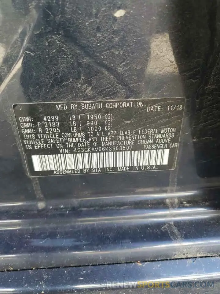 12 Фотография поврежденного автомобиля 4S3GKAM66K3608507 SUBARU IMPREZA 2019