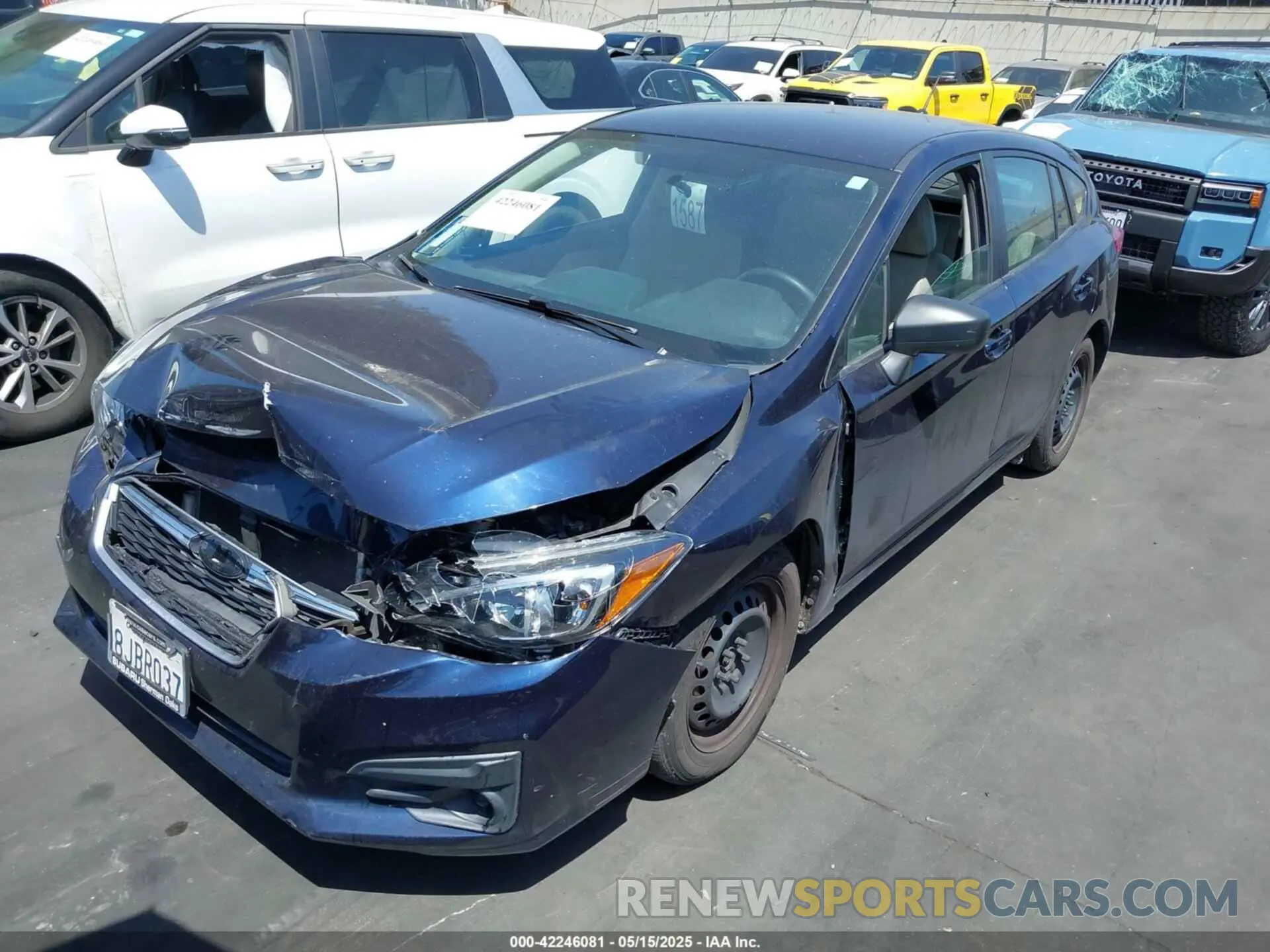 2 Photograph of a damaged car 4S3GTAA68K1726006 SUBARU IMPREZA 2019