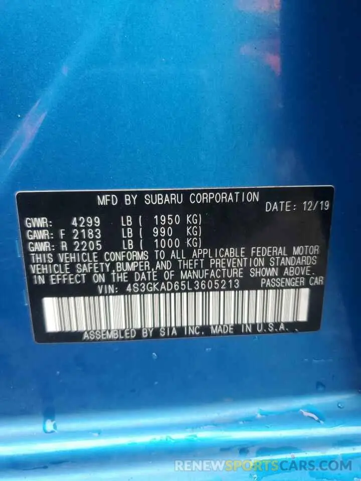 14 Фотография поврежденного автомобиля 4S3GKAD65L3605213 SUBARU IMPREZA 2020