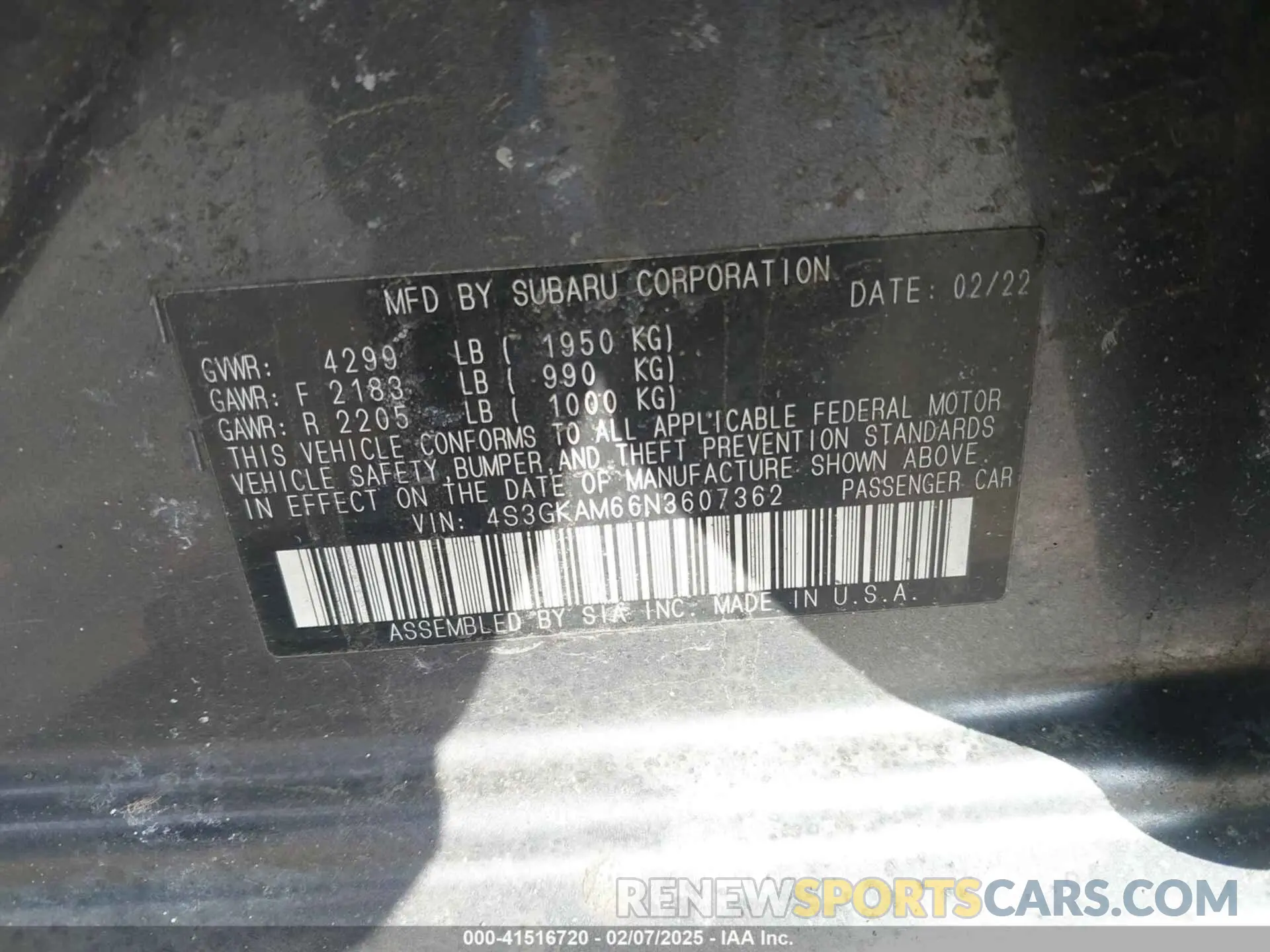 9 Фотография поврежденного автомобиля 4S3GKAM66N3607362 SUBARU IMPREZA 2022