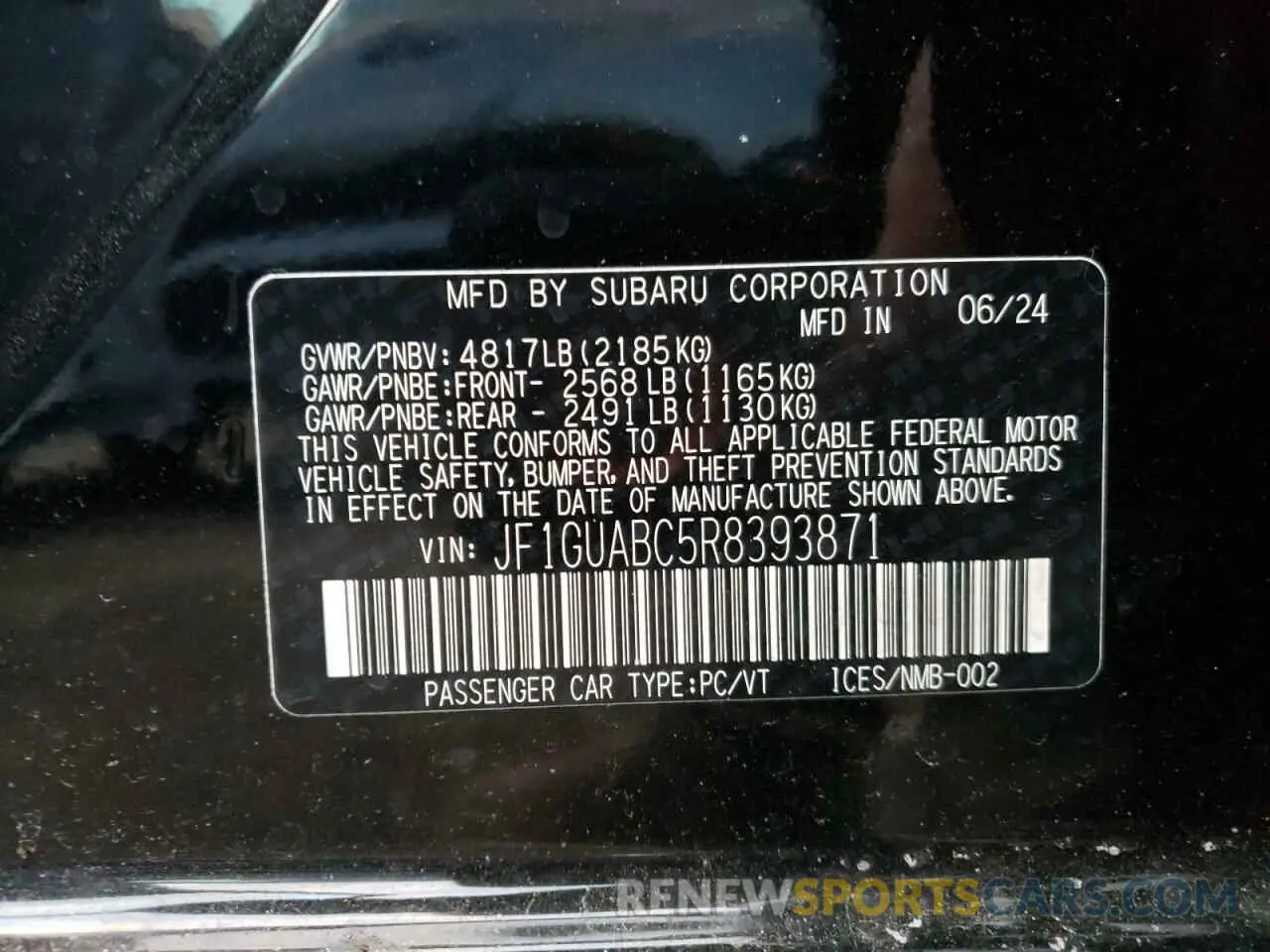 13 Фотография поврежденного автомобиля JF1GUABC5R8393871 SUBARU IMPREZA 2024