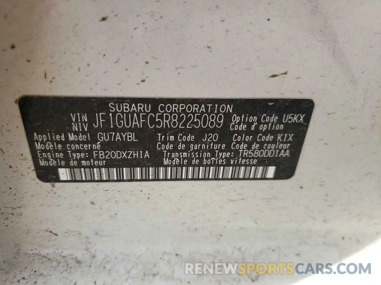 12 Photograph of a damaged car JF1GUAFC5R8225089 SUBARU IMPREZA 2024
