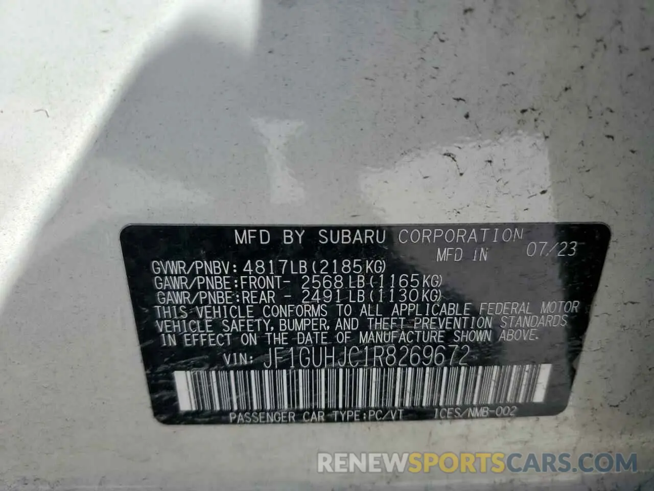 13 Photograph of a damaged car JF1GUHJC1R8269672 SUBARU IMPREZA 2024