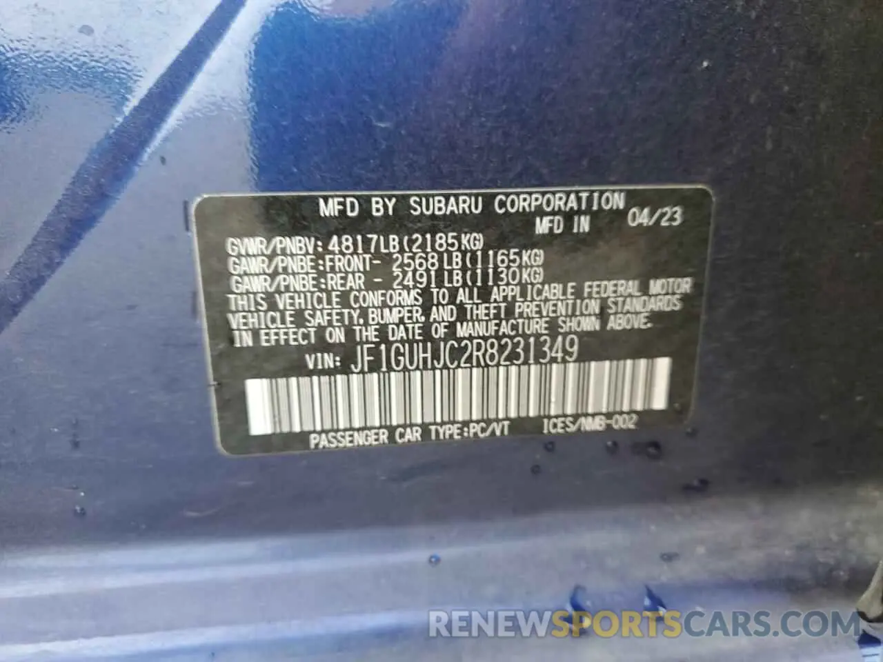 12 Photograph of a damaged car JF1GUHJC2R8231349 SUBARU IMPREZA 2024