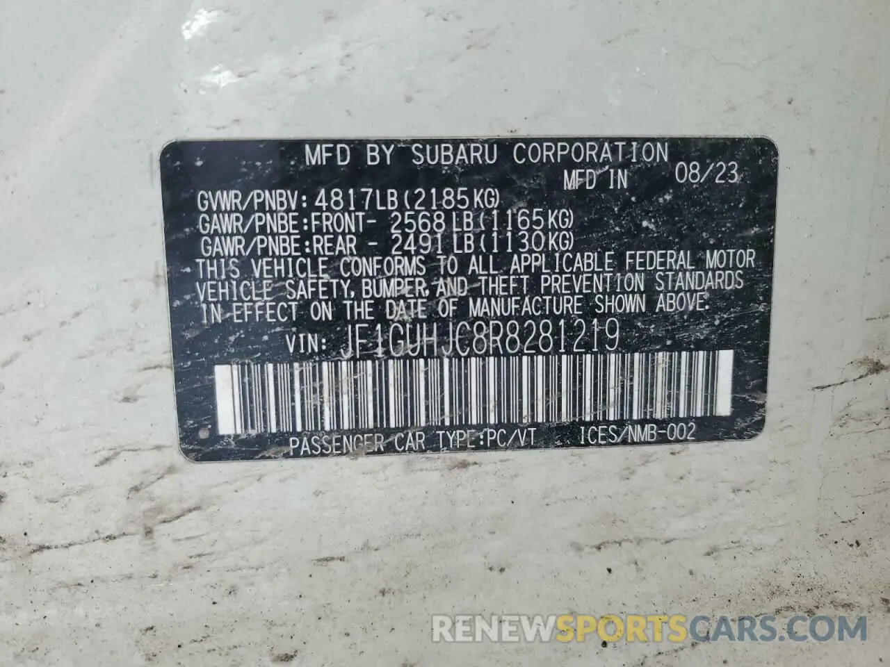 13 Photograph of a damaged car JF1GUHJC8R8281219 SUBARU IMPREZA 2024