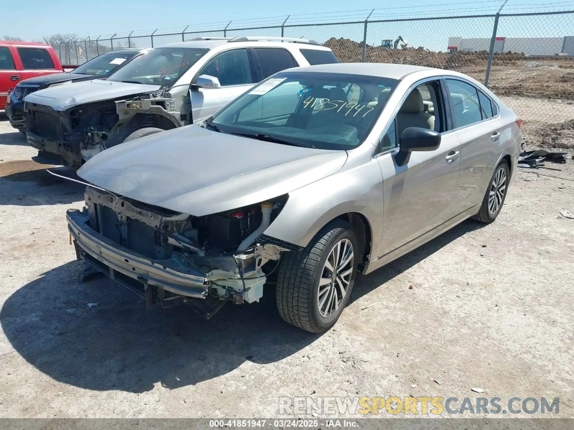 2 Photograph of a damaged car 4S3BNAB63K3005292 SUBARU LEGACY 2019