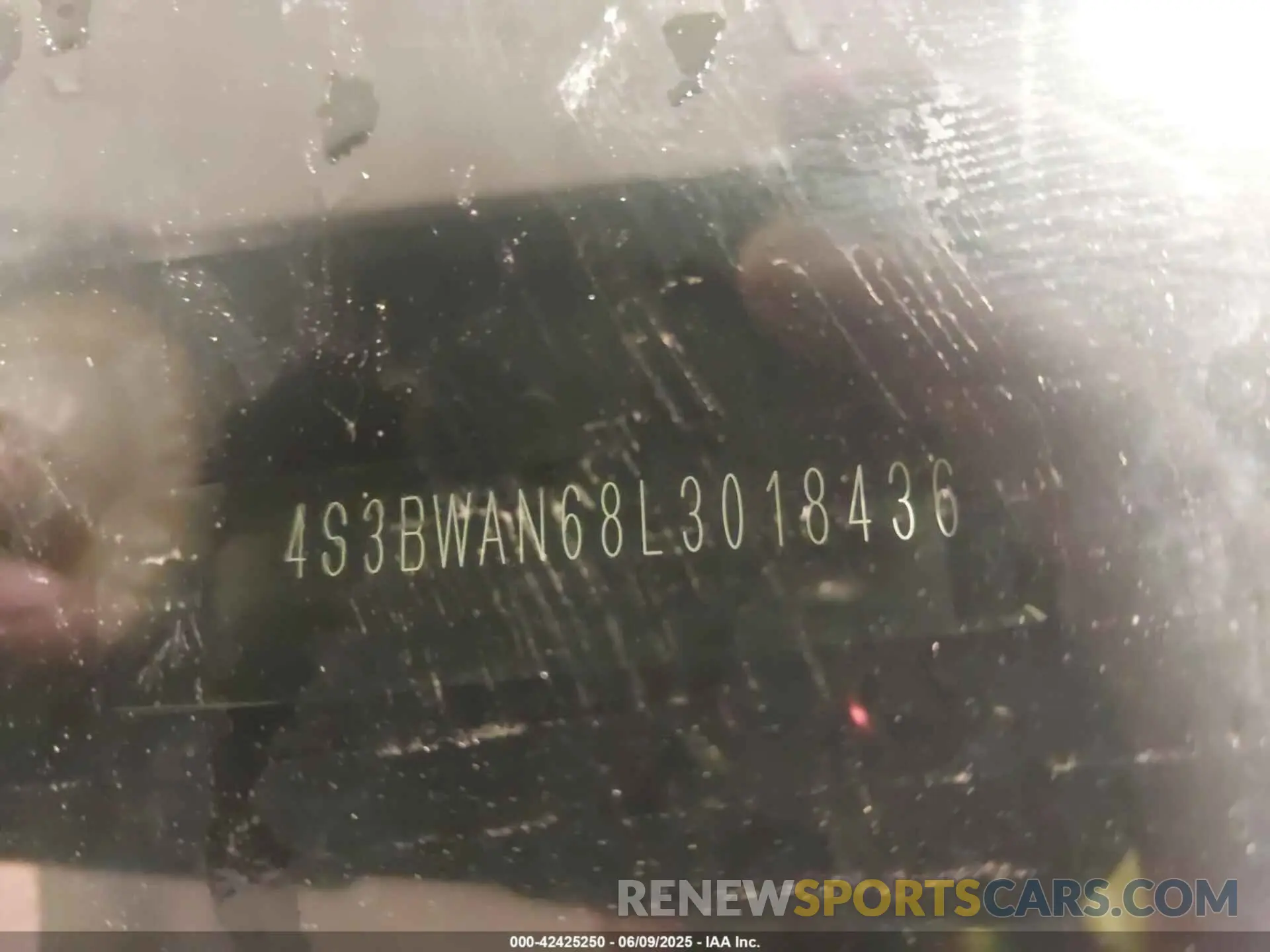 9 Photograph of a damaged car 4S3BWAN68L3018436 SUBARU LEGACY 2020