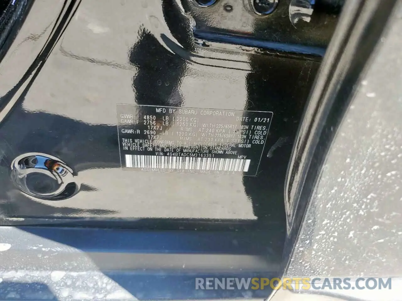 15 Photograph of a damaged car 4S4BTADC5M3163351 SUBARU OUTBACK 2021