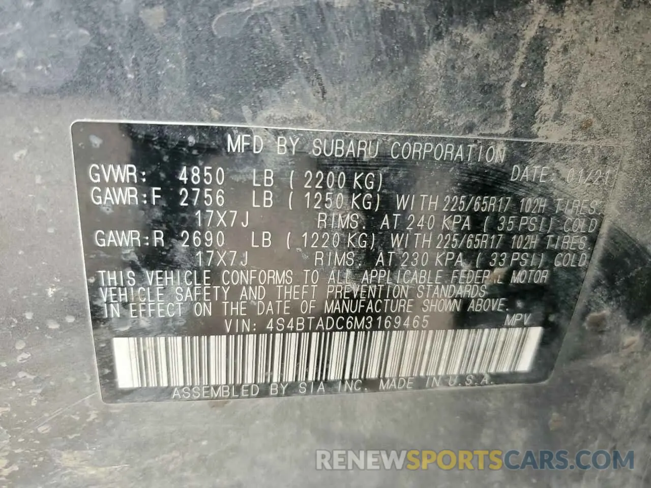 15 Фотография поврежденного автомобиля 4S4BTADC6M3169465 SUBARU OUTBACK 2021