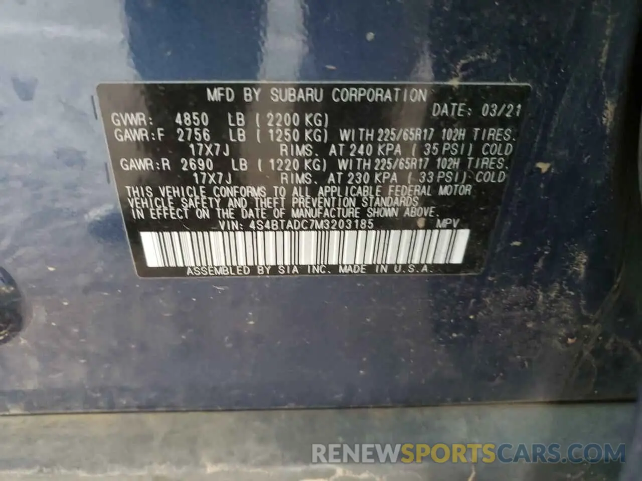 16 Photograph of a damaged car 4S4BTADC7M3203185 SUBARU OUTBACK 2021