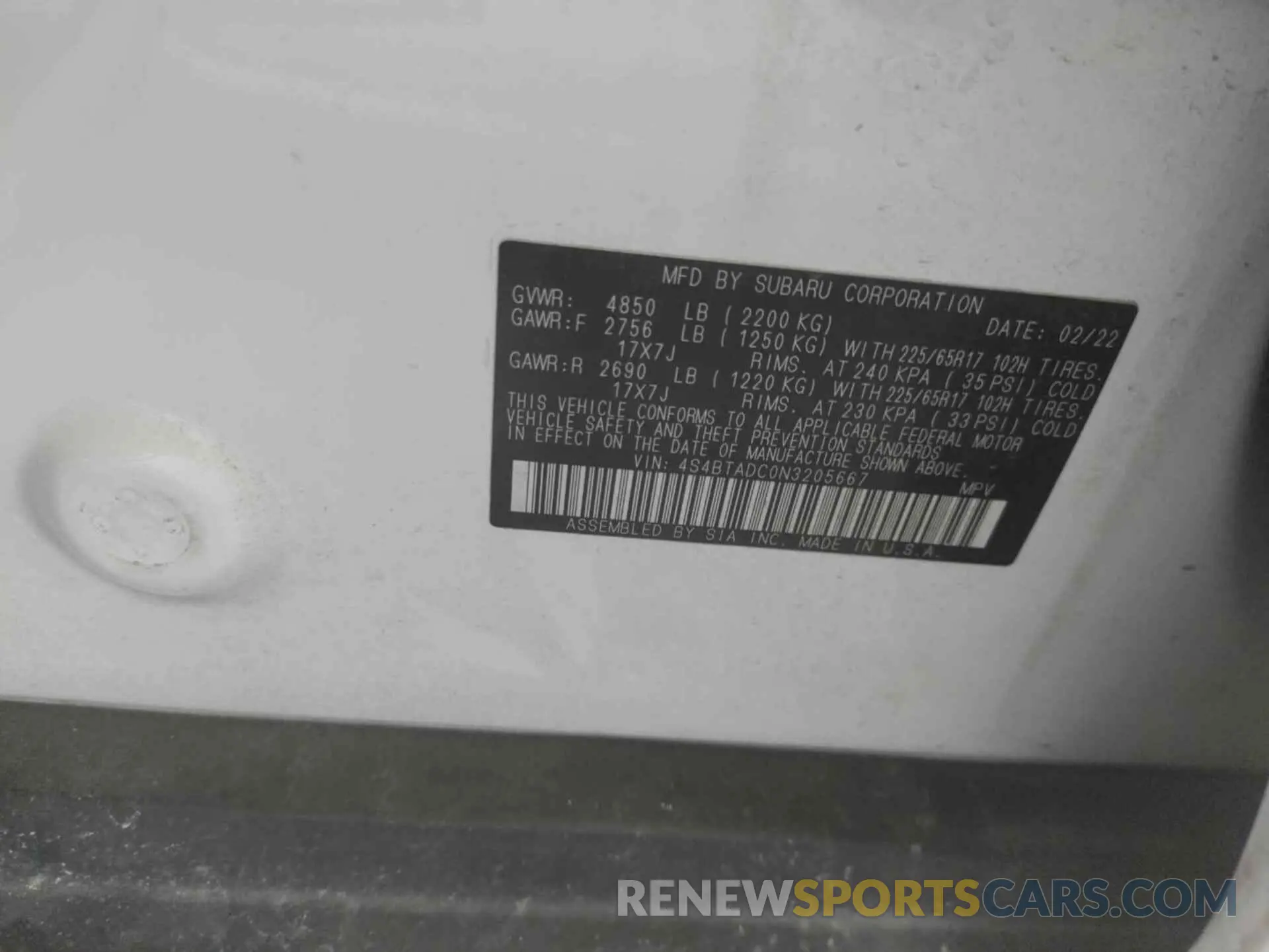 8 Photograph of a damaged car 4S4BTADC0N3205667 SUBARU OUTBACK 2022