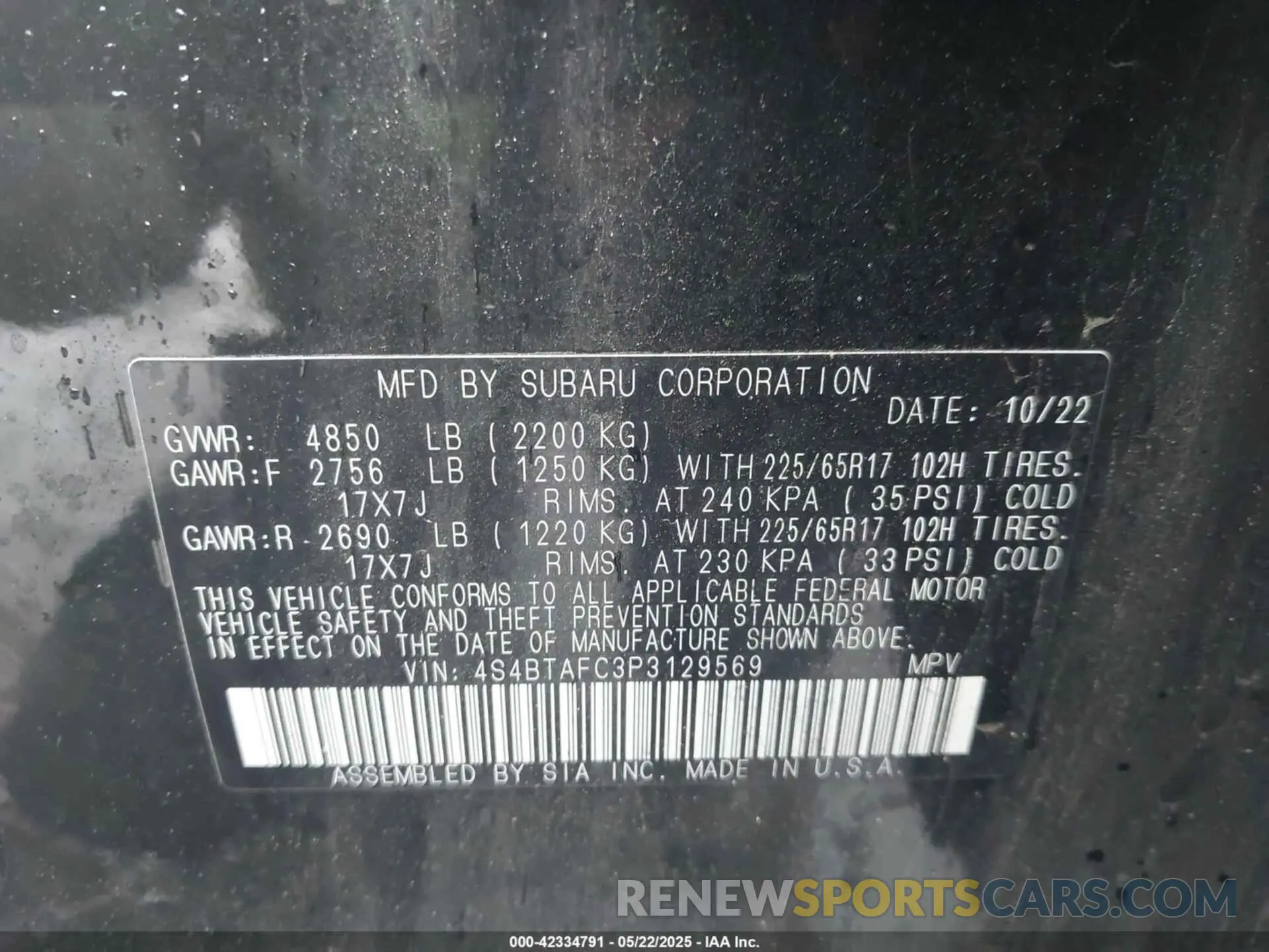 9 Photograph of a damaged car 4S4BTAFC3P3129569 SUBARU OUTBACK 2023