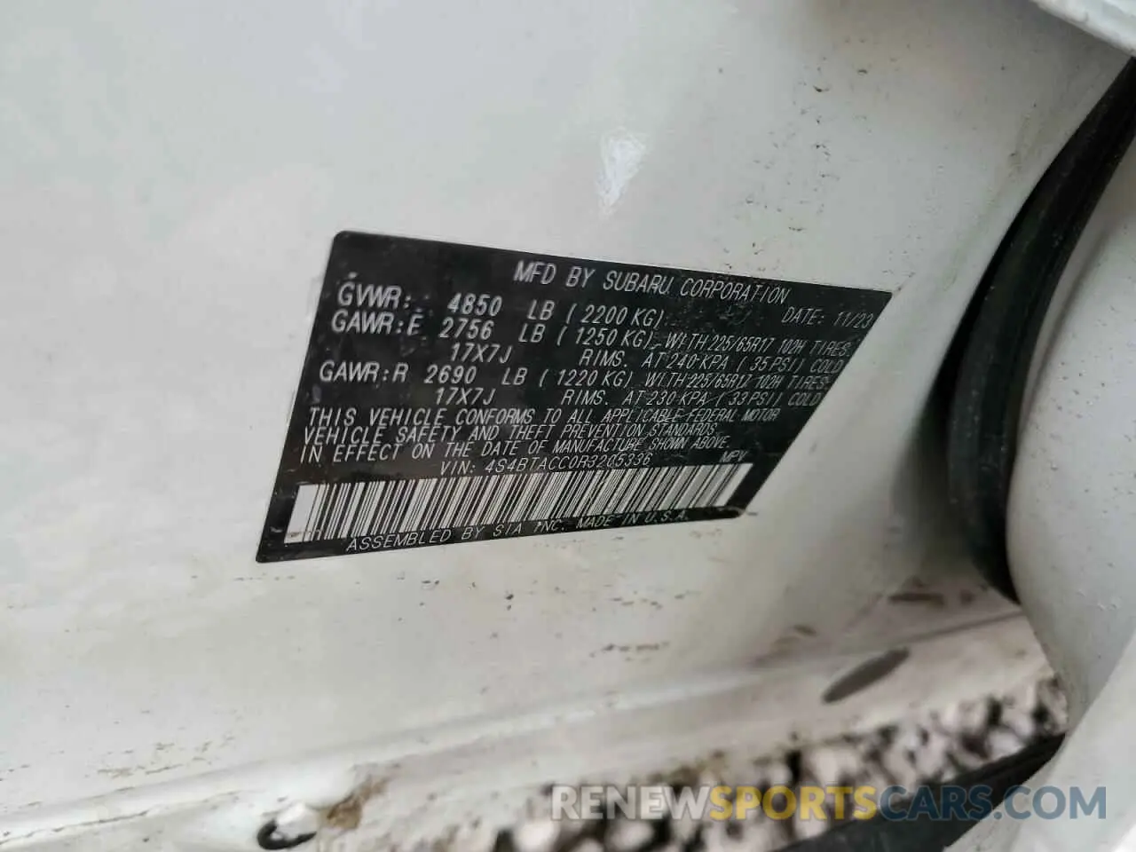 14 Photograph of a damaged car 4S4BTACC0R3205336 SUBARU OUTBACK 2024