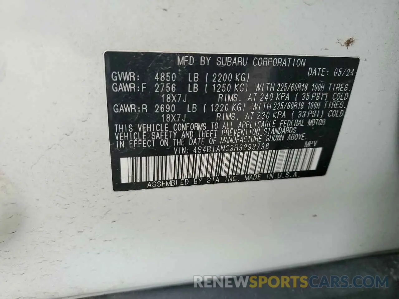 15 Фотография поврежденного автомобиля 4S4BTANC9R3293798 SUBARU OUTBACK 2024