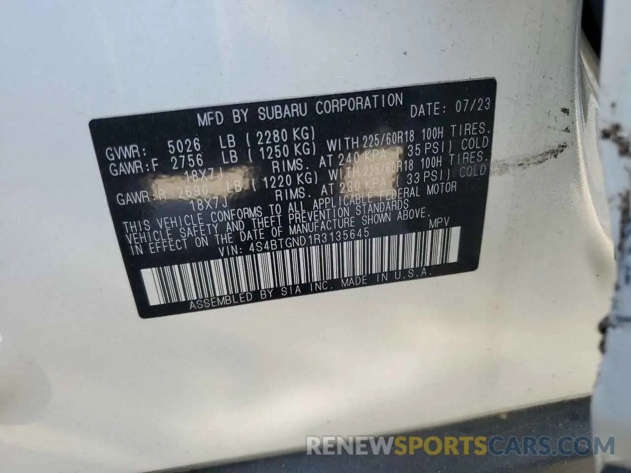 13 Photograph of a damaged car 4S4BTGND1R3135645 SUBARU OUTBACK 2024