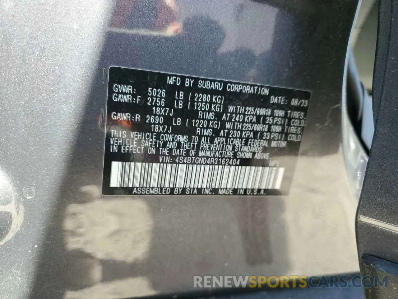 13 Photograph of a damaged car 4S4BTGND4R3162404 SUBARU OUTBACK 2024