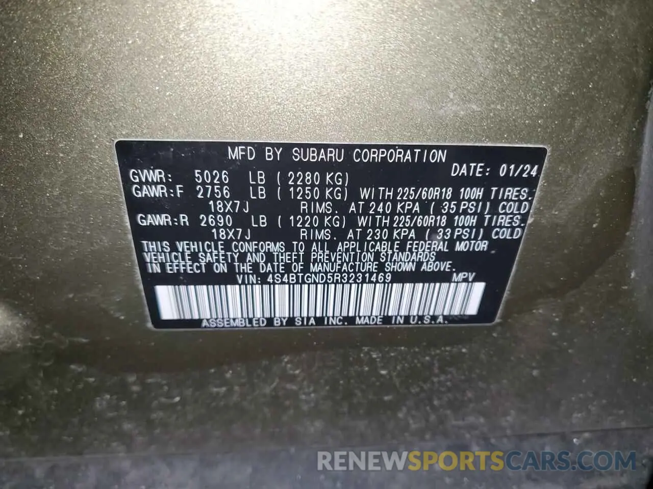 15 Photograph of a damaged car 4S4BTGND5R3231469 SUBARU OUTBACK 2024