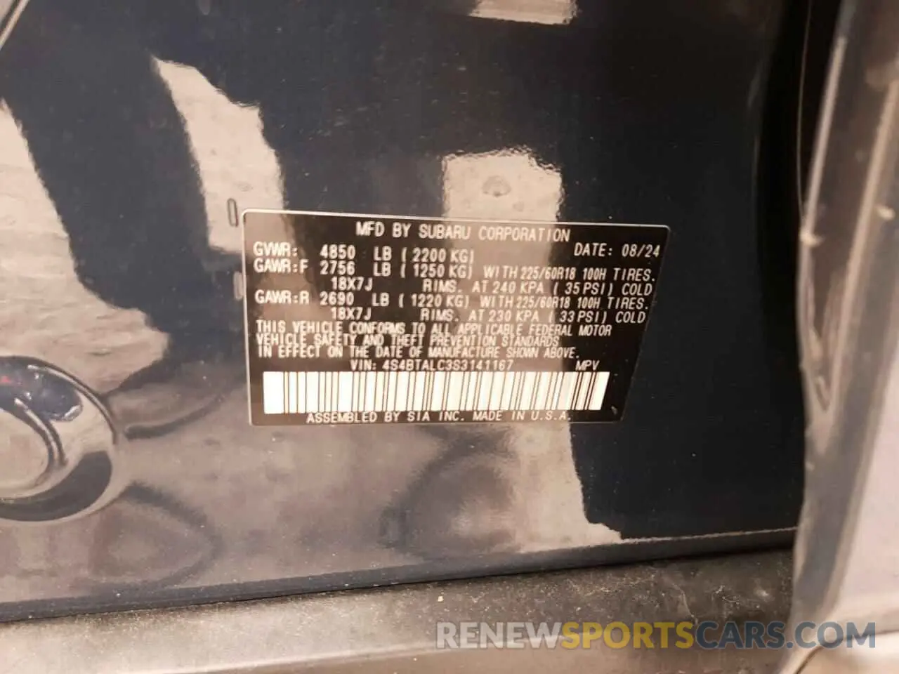 13 Photograph of a damaged car 4S4BTALC3S3141167 SUBARU OUTBACK 2025