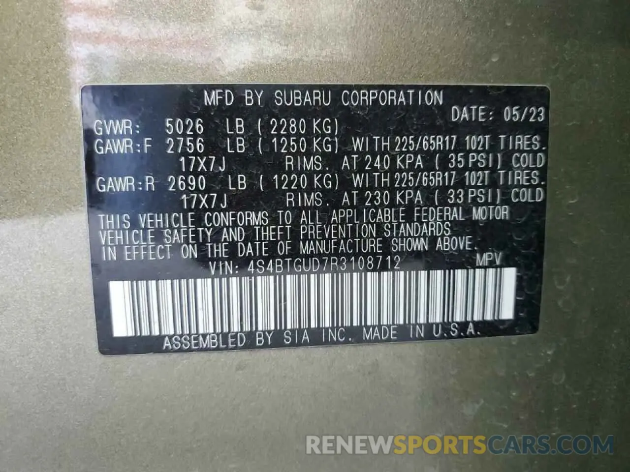 13 Photograph of a damaged car 4S4BTGUD7R3108712 SUBARU OUTBACK WI 2024