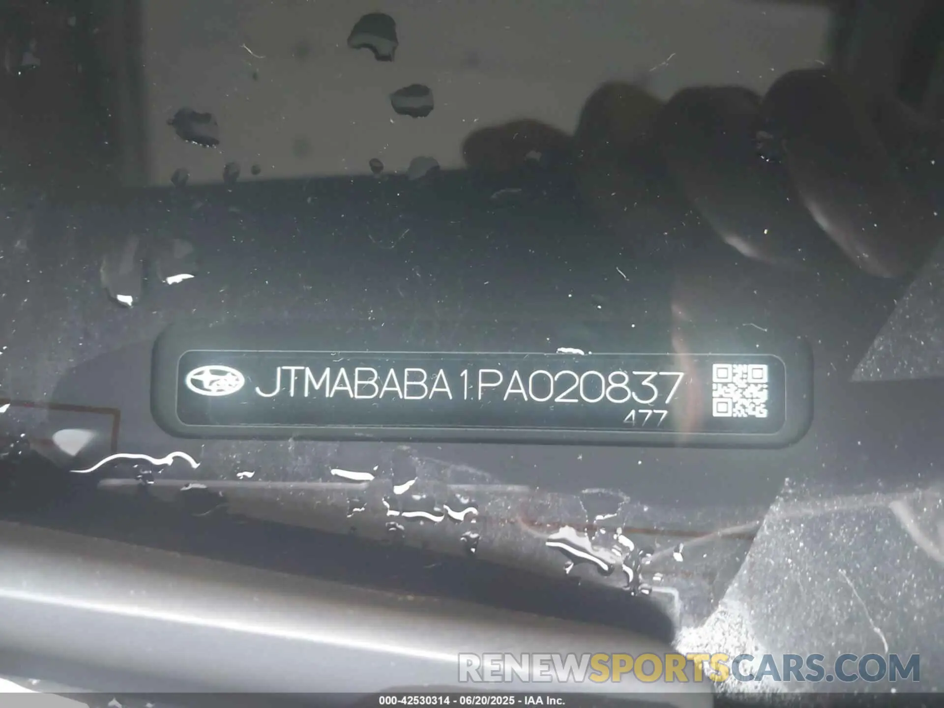 9 Photograph of a damaged car JTMABABA1PA020837 SUBARU SOLTERRA 2023