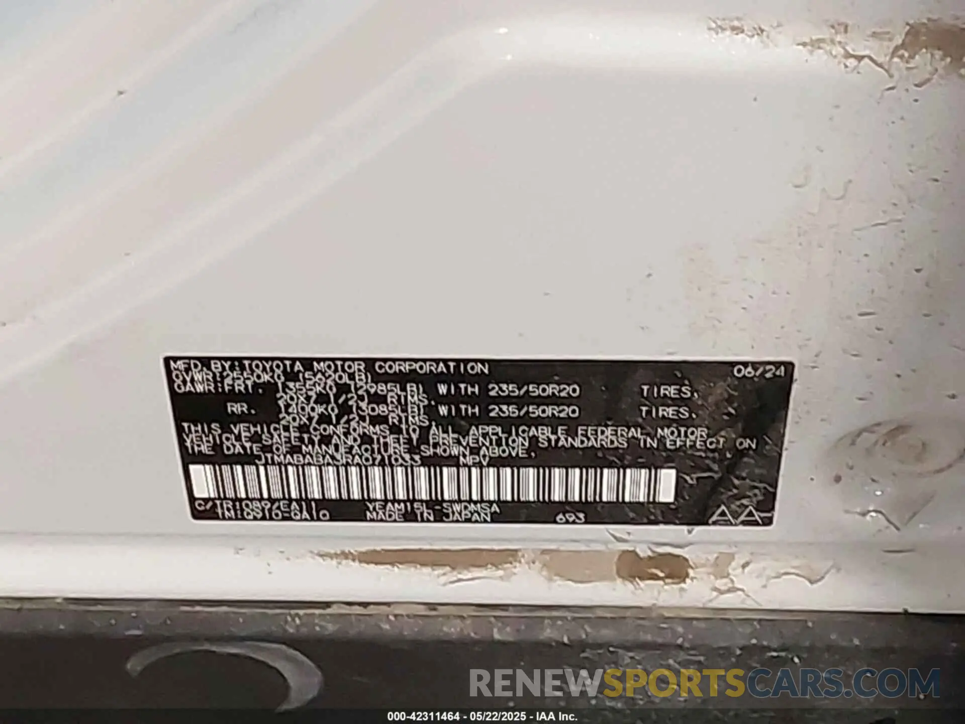 9 Photograph of a damaged car JTMABABA3RA071033 SUBARU SOLTERRA 2024