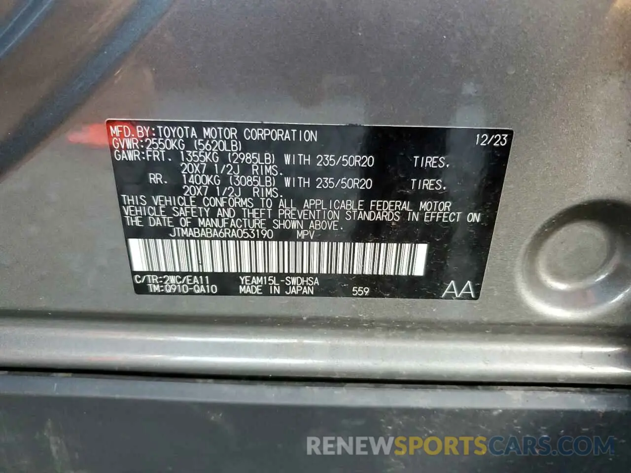 14 Фотография поврежденного автомобиля JTMABABA6RA053190 SUBARU SOLTERRA P 2024