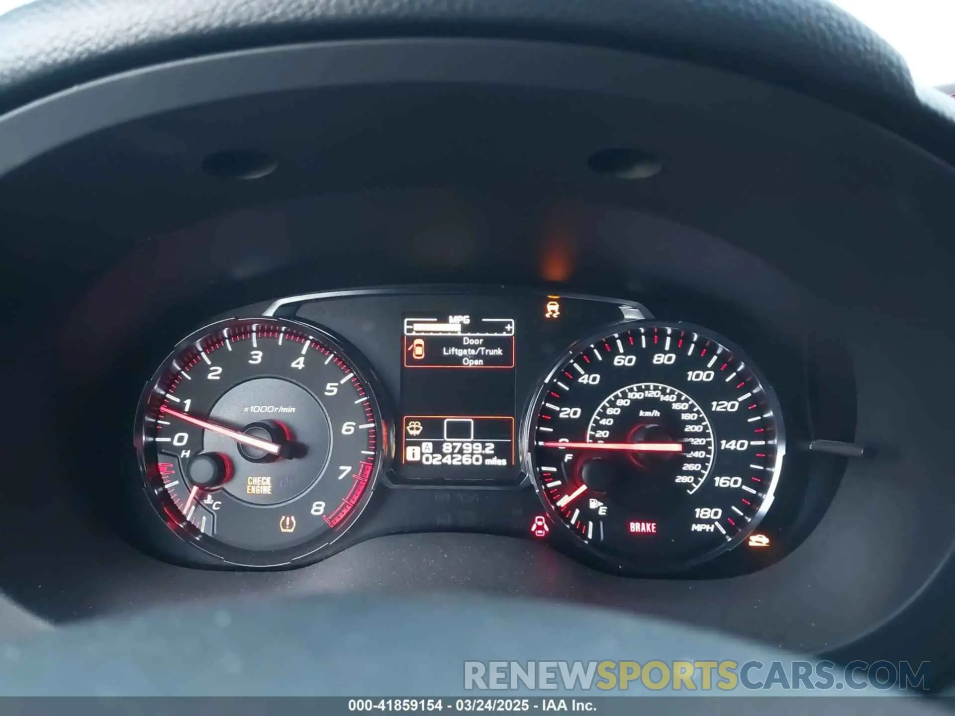 7 Photograph of a damaged car JF1VA1A61K9809412 SUBARU WRX 2019