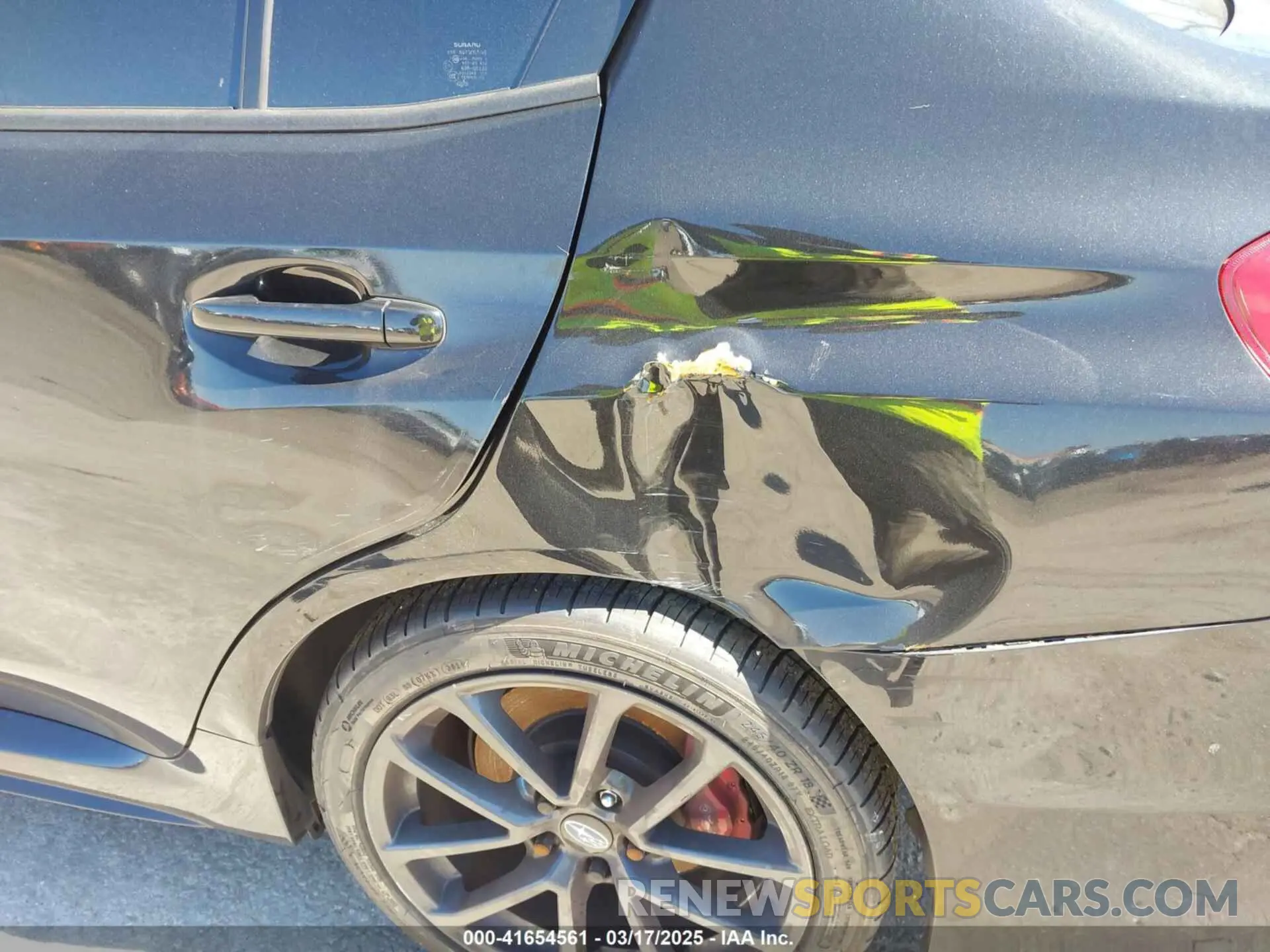 18 Photograph of a damaged car JF1VA1B66L9831616 SUBARU WRX 2020