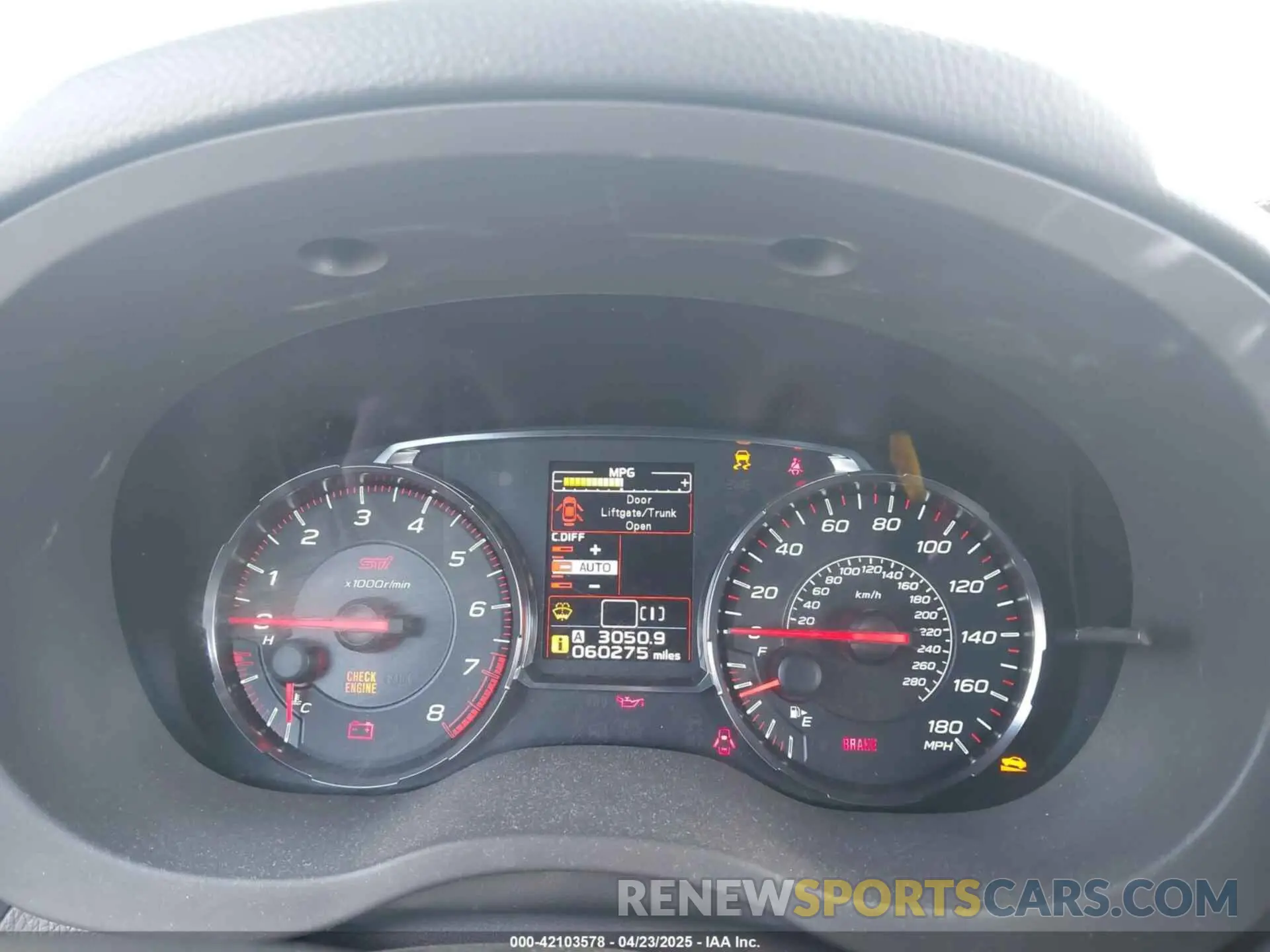 7 Photograph of a damaged car JF1VA2R68K9806985 SUBARU WRX STI 2019