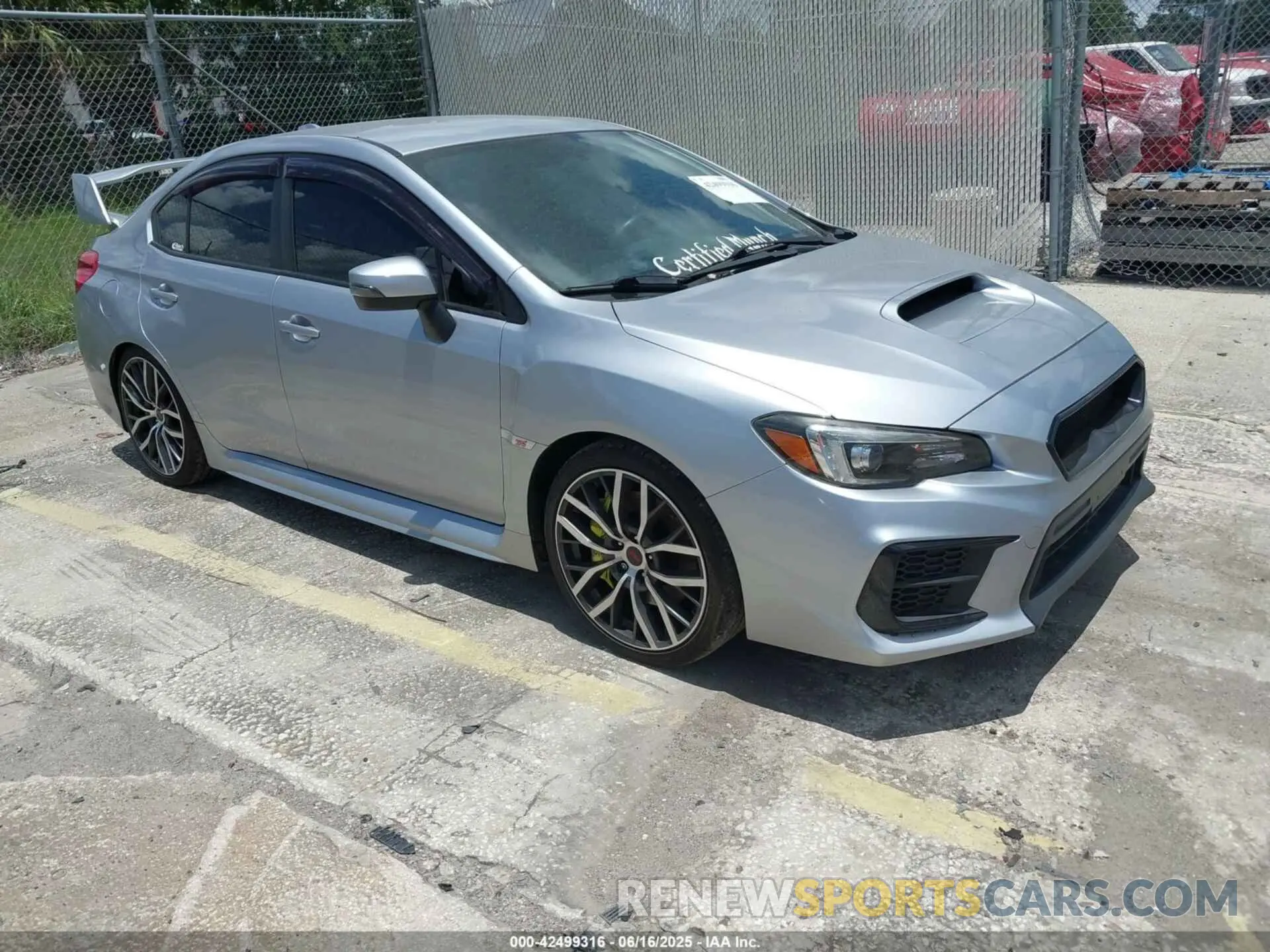 1 Photograph of a damaged car JF1VA2E66M9822014 SUBARU WRX STI 2021