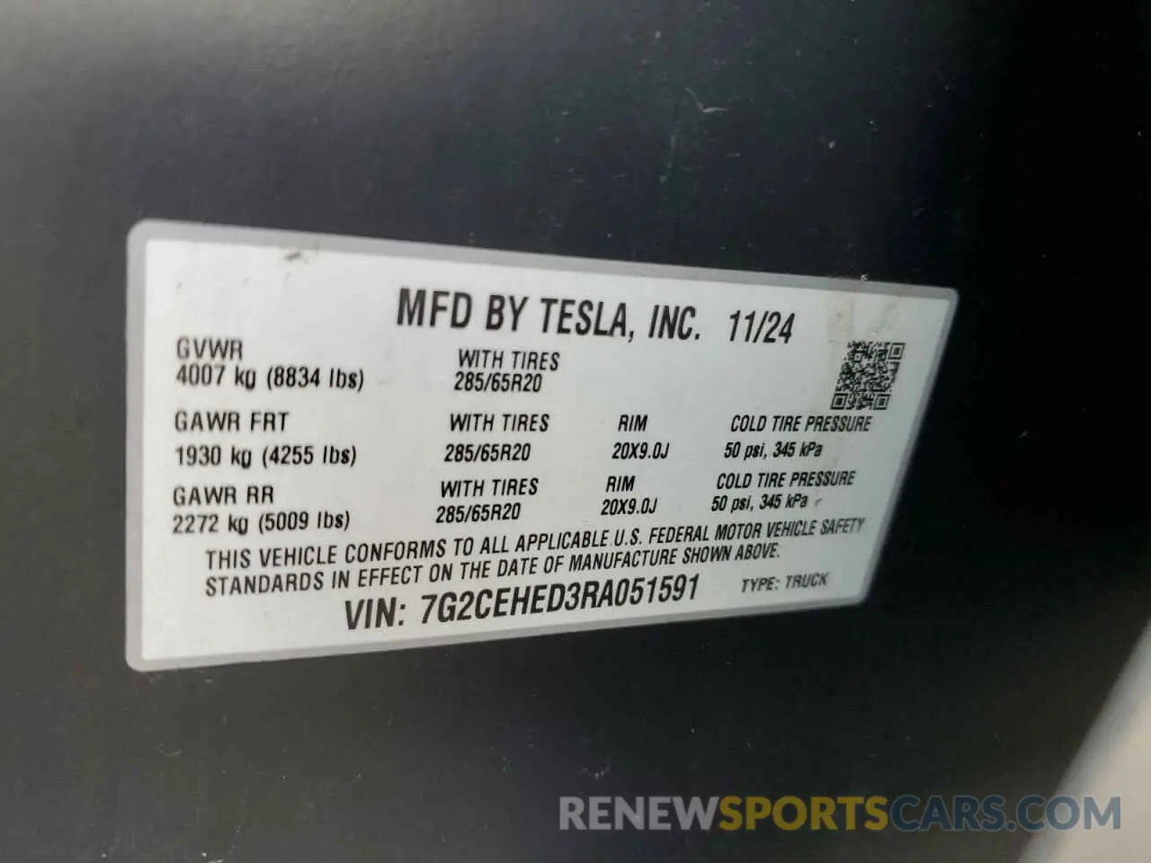 12 Photograph of a damaged car 7G2CEHED3RA051591 TESLA CYBERTRUCK 2024