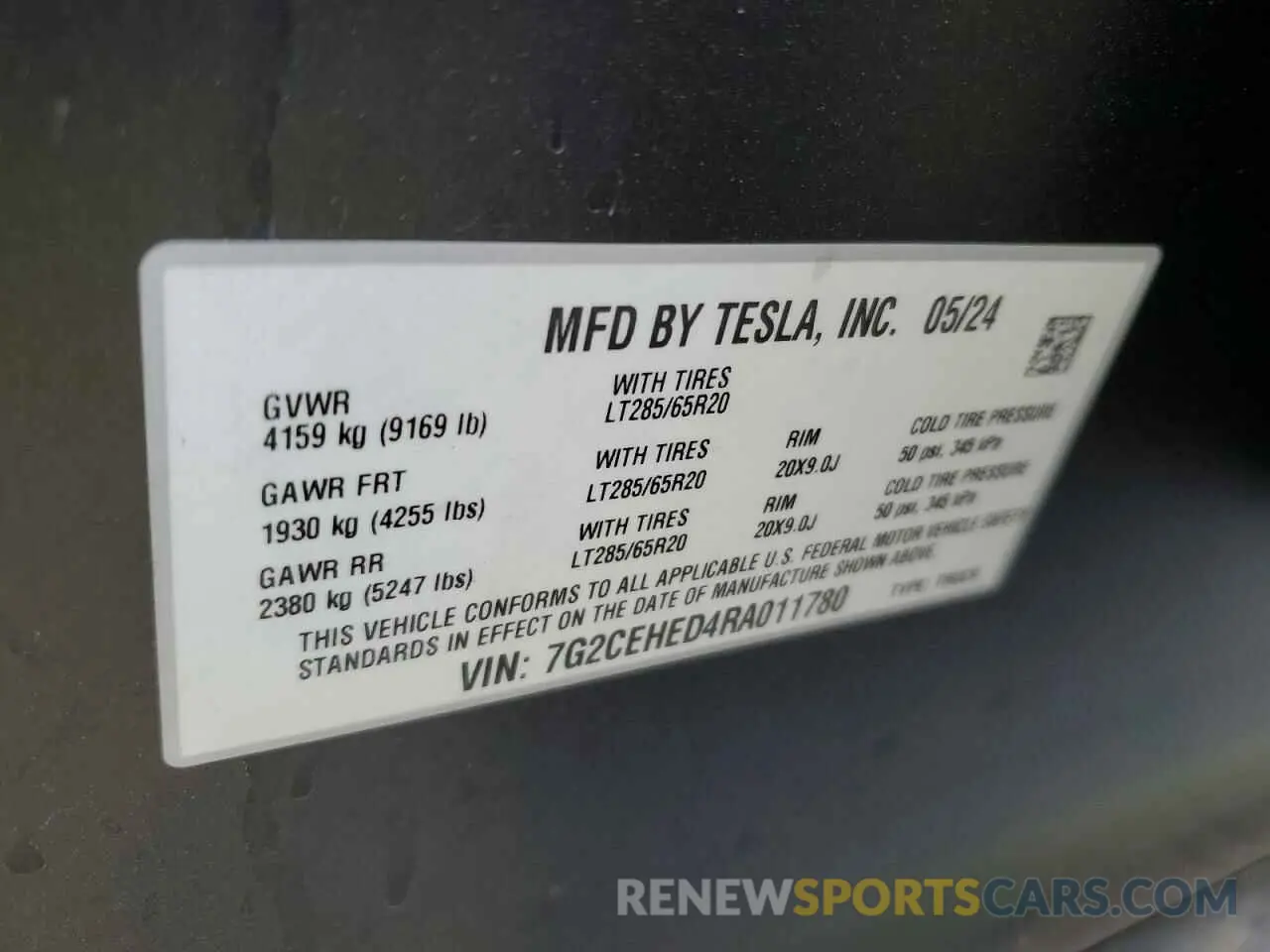 15 Фотография поврежденного автомобиля 7G2CEHED4RA011780 TESLA CYBERTRUCK 2024