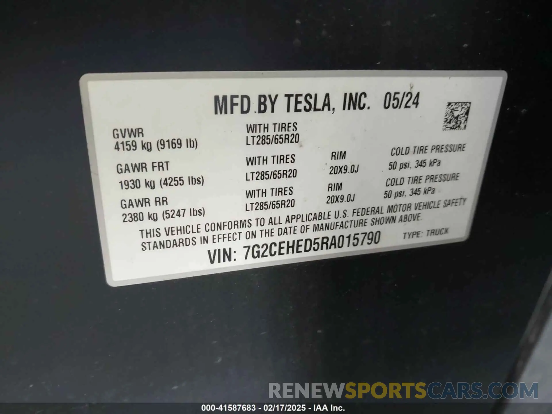 9 Фотография поврежденного автомобиля 7G2CEHED5RA015790 TESLA CYBERTRUCK 2024