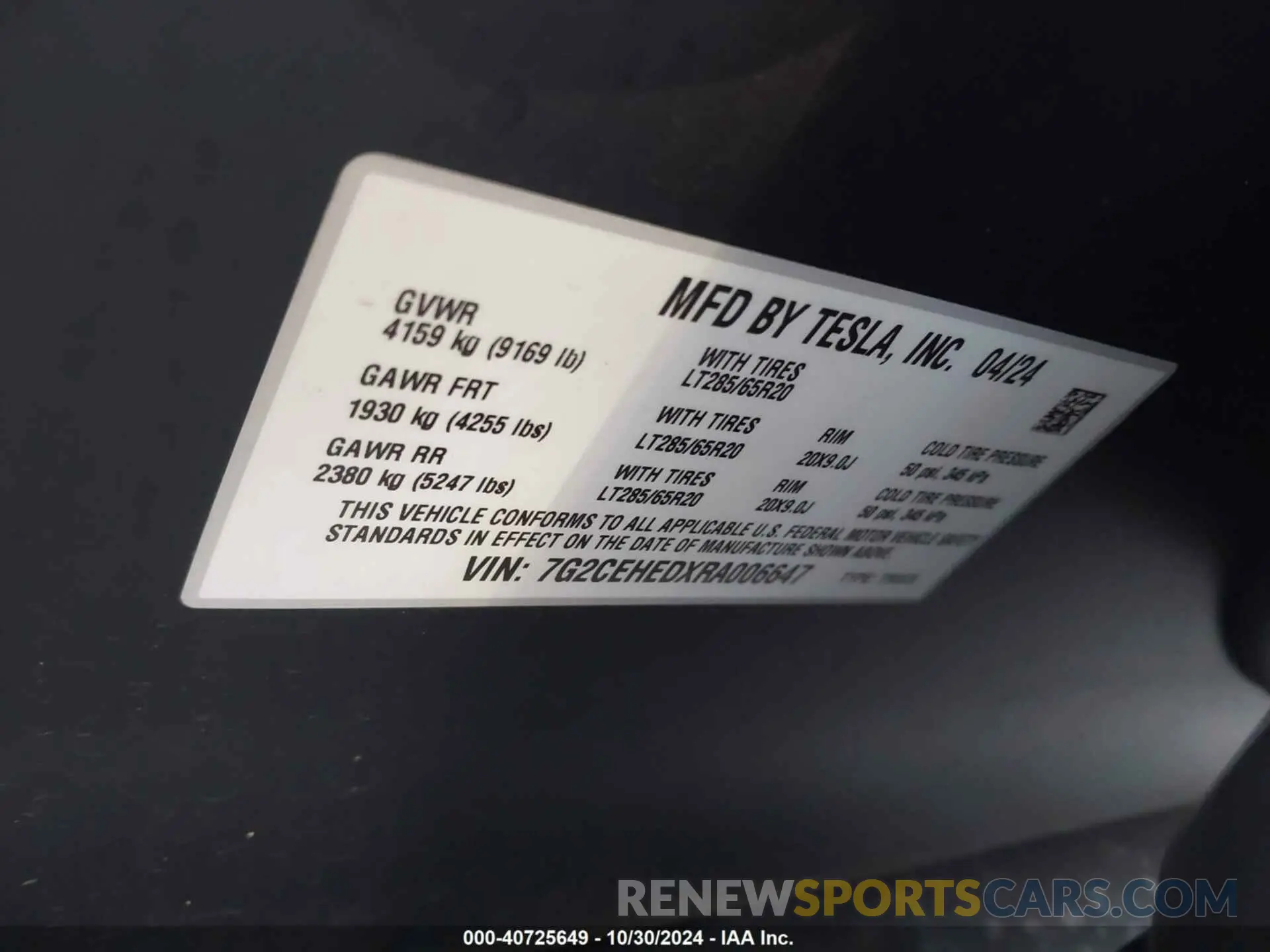9 Фотография поврежденного автомобиля 7G2CEHEDXRA006647 TESLA CYBERTRUCK 2024