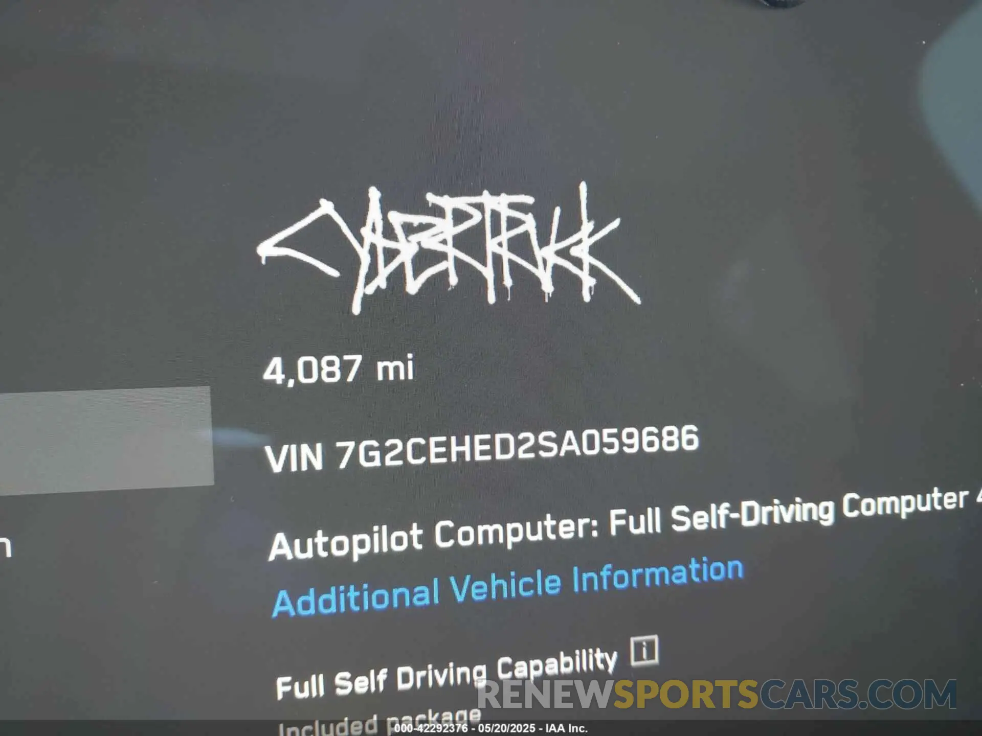 14 Photograph of a damaged car 7G2CEHED2SA059686 TESLA CYBERTRUCK 2025
