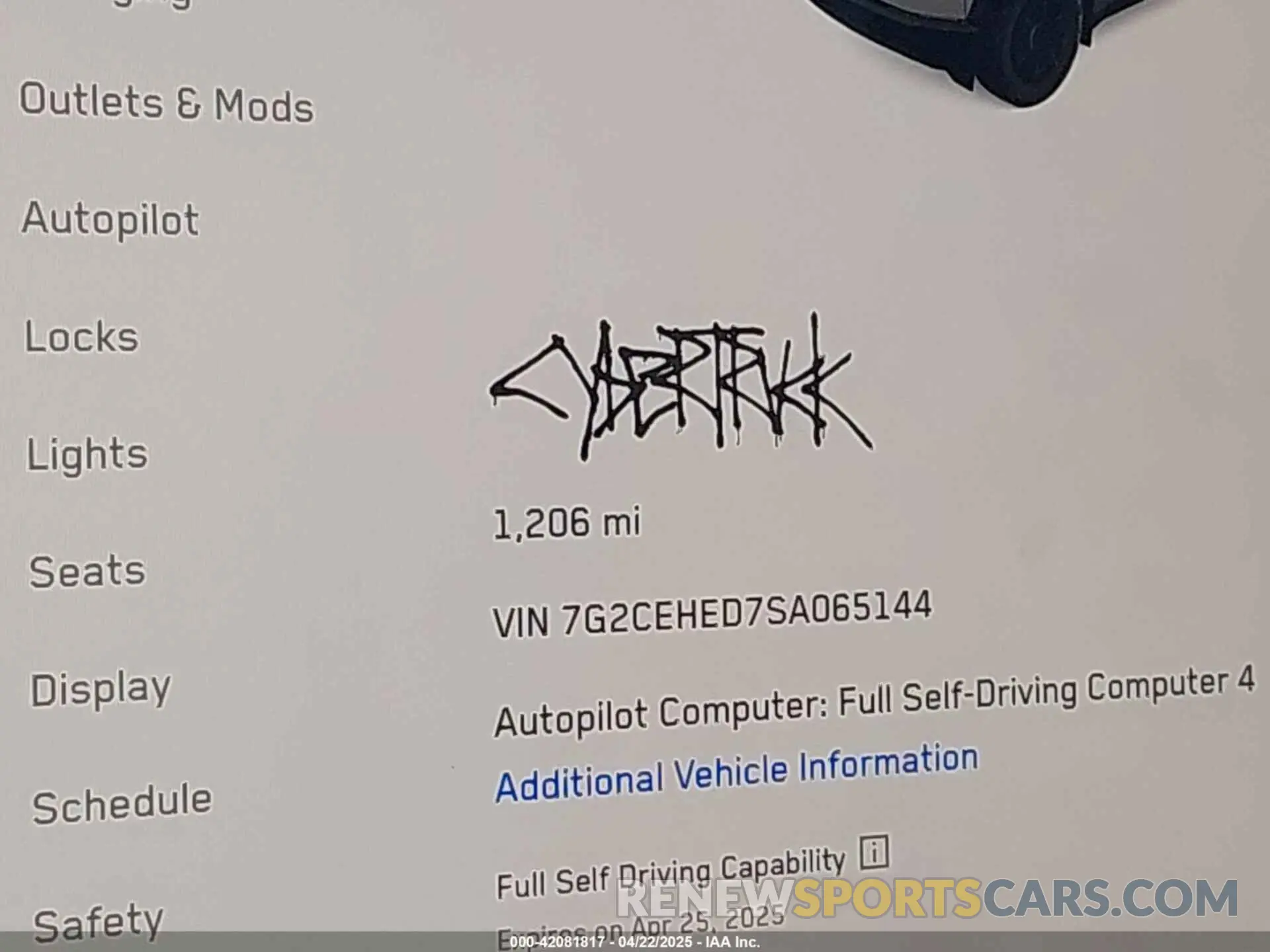 16 Фотография поврежденного автомобиля 7G2CEHED7SA065144 TESLA CYBERTRUCK 2025