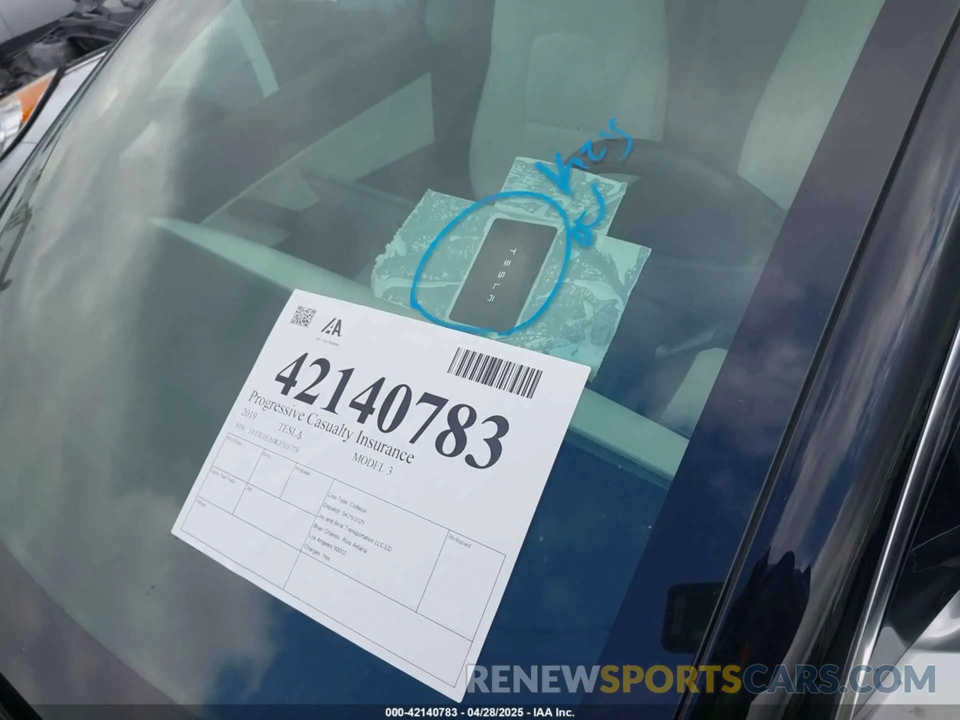 11 Photograph of a damaged car 5YJ3E1EA0KF301779 TESLA MODEL 3 2019