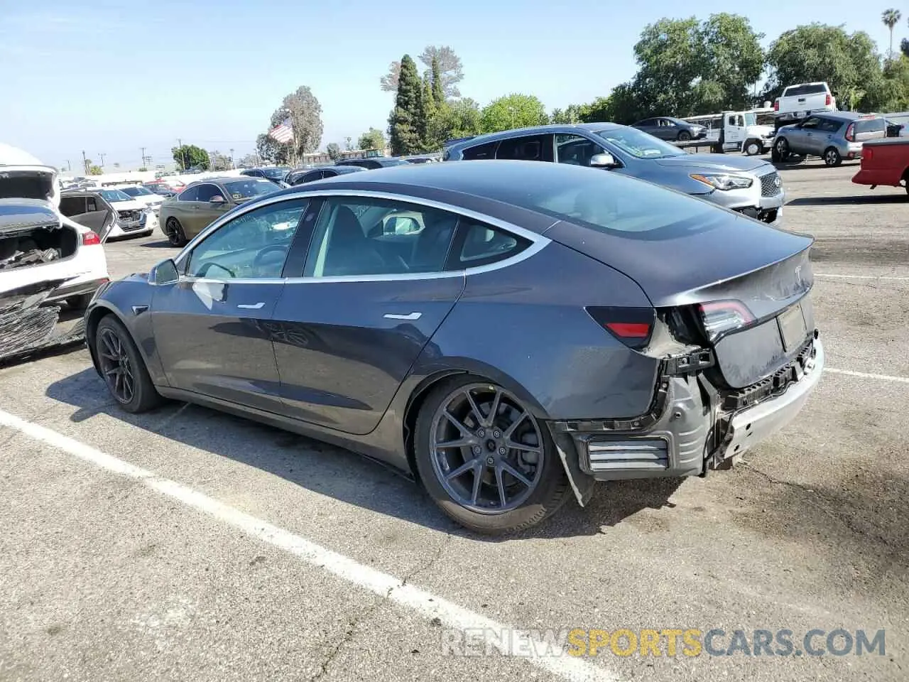 2 Photograph of a damaged car 5YJ3E1EA0KF411182 TESLA MODEL 3 2019