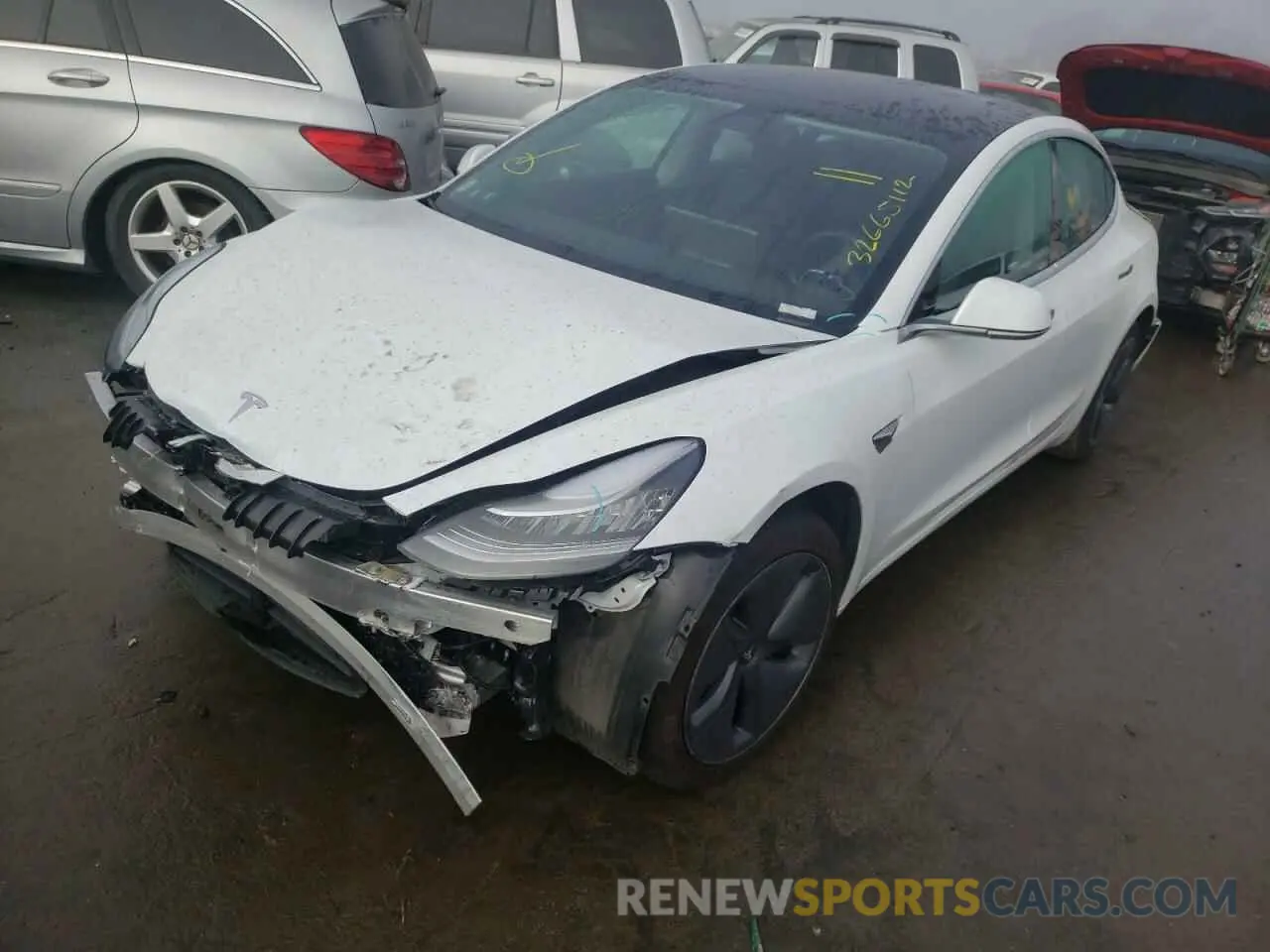 2 Photograph of a damaged car 5YJ3E1EA0KF415927 TESLA MODEL 3 2019