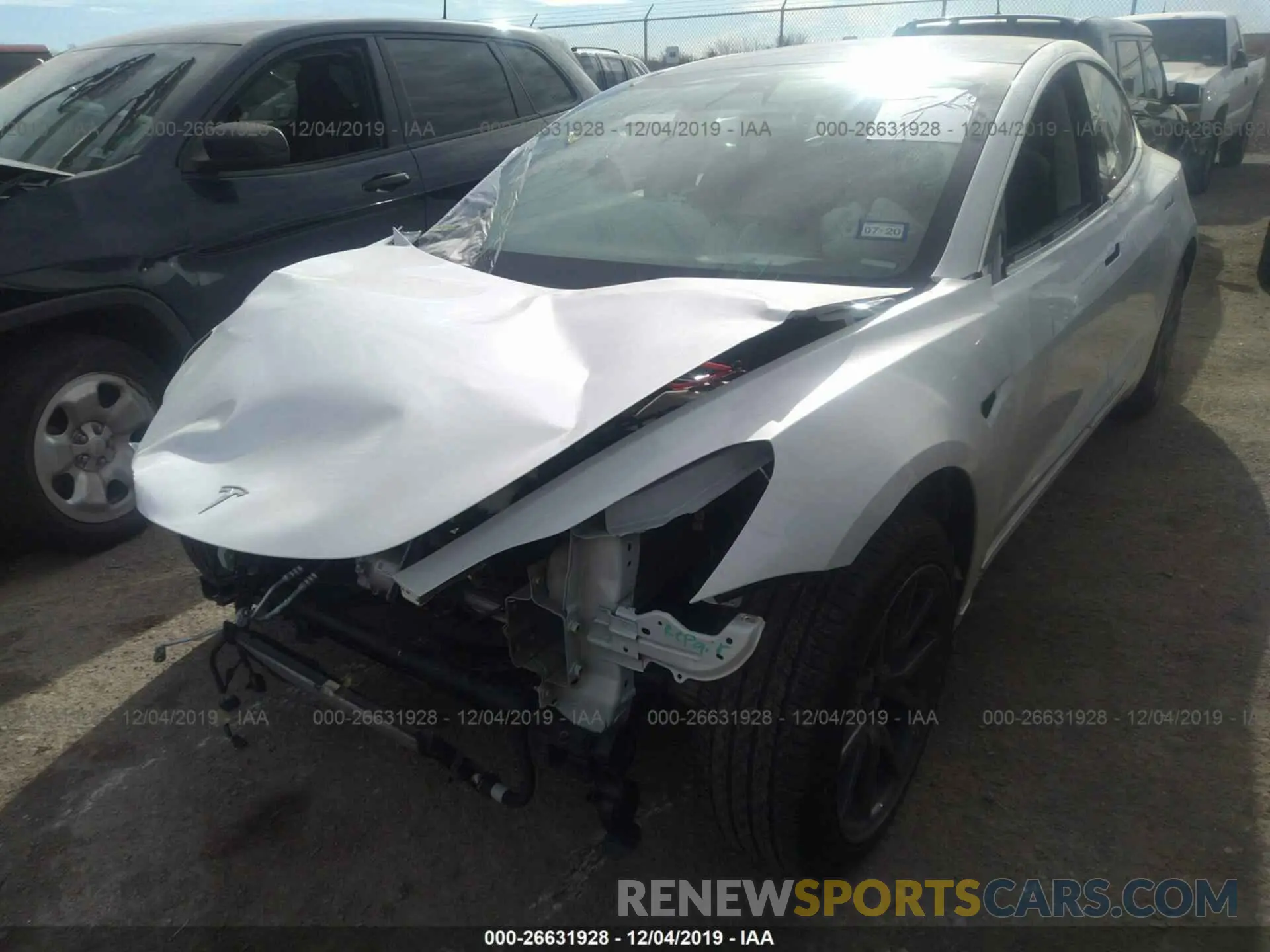 2 Photograph of a damaged car 5YJ3E1EA1KF300107 TESLA MODEL 3 2019