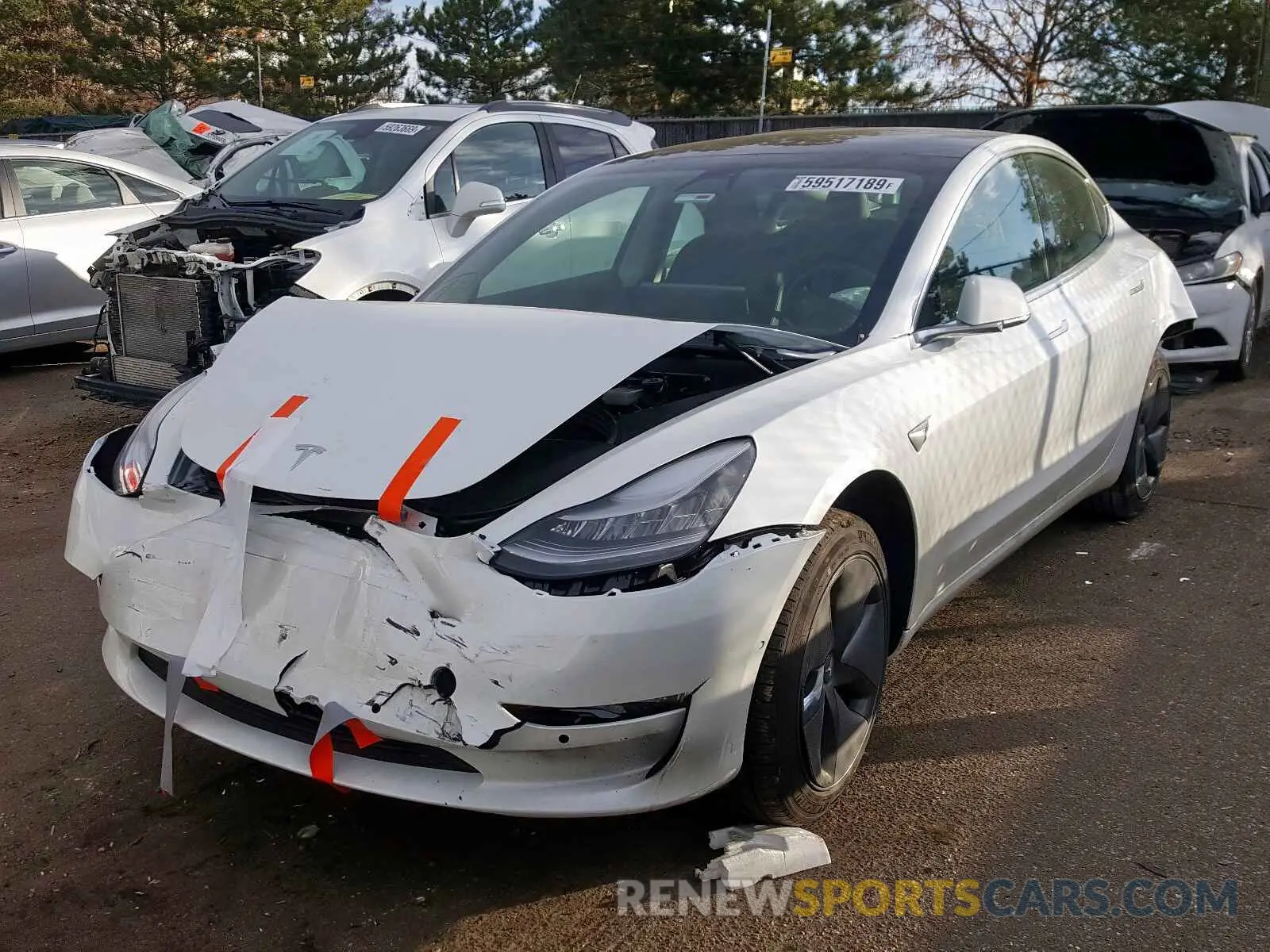 2 Photograph of a damaged car 5YJ3E1EA1KF397146 TESLA MODEL 3 2019