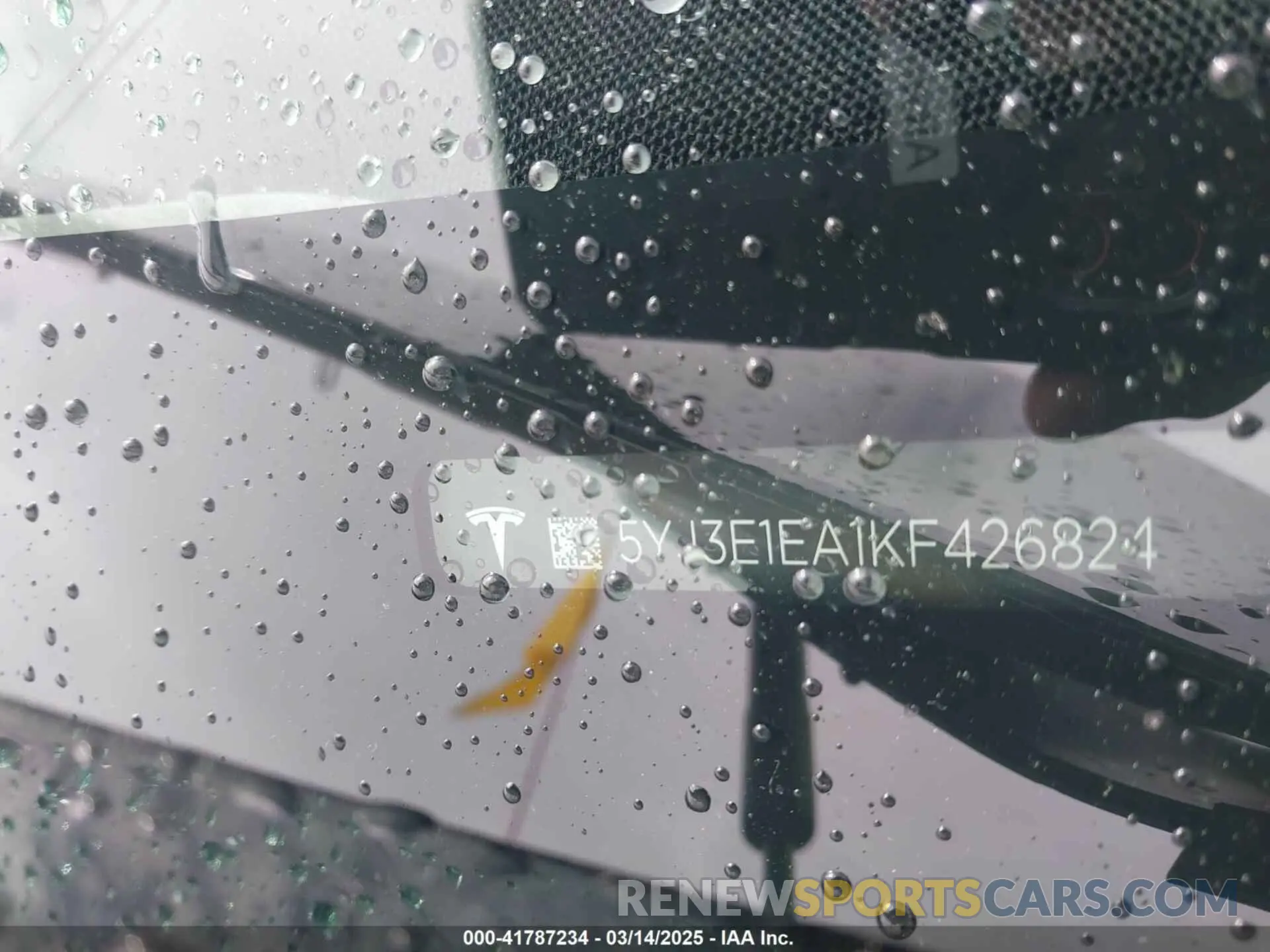 9 Photograph of a damaged car 5YJ3E1EA1KF426824 TESLA MODEL 3 2019