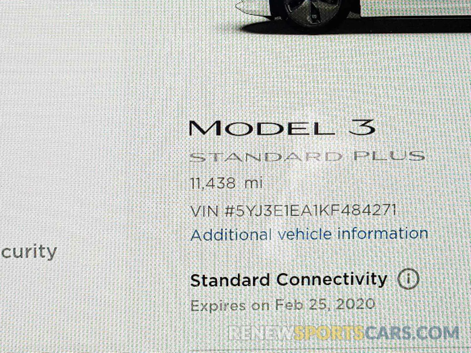 8 Photograph of a damaged car 5YJ3E1EA1KF484271 TESLA MODEL 3 2019